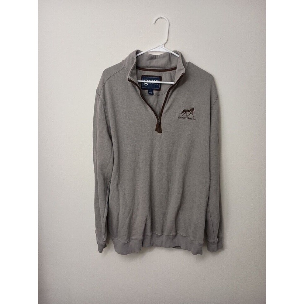 Kentucky Horse Park 1/4 Zip Fleece Pullover Heather Gray - Grey Size XXL